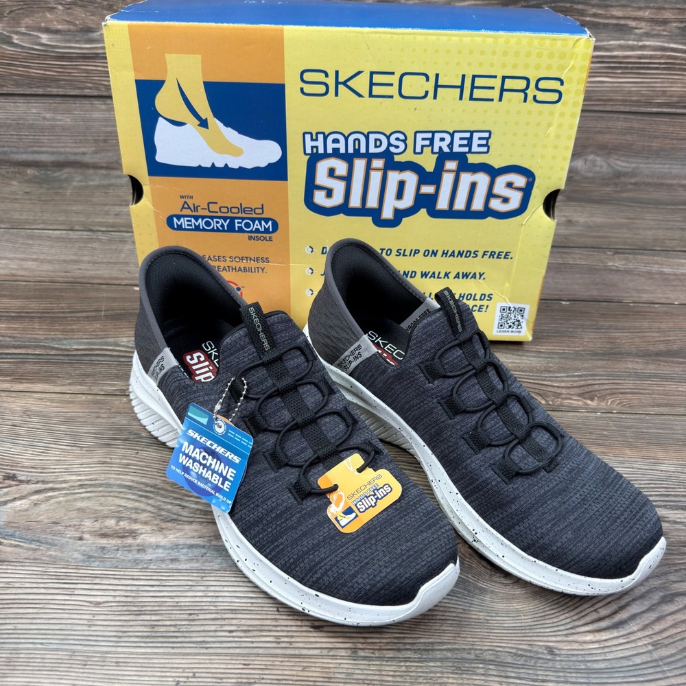 Skechers Mens 9 Ultra Flex 3.0 Right Away Black Hands Free Slip-ins 232452 NEW